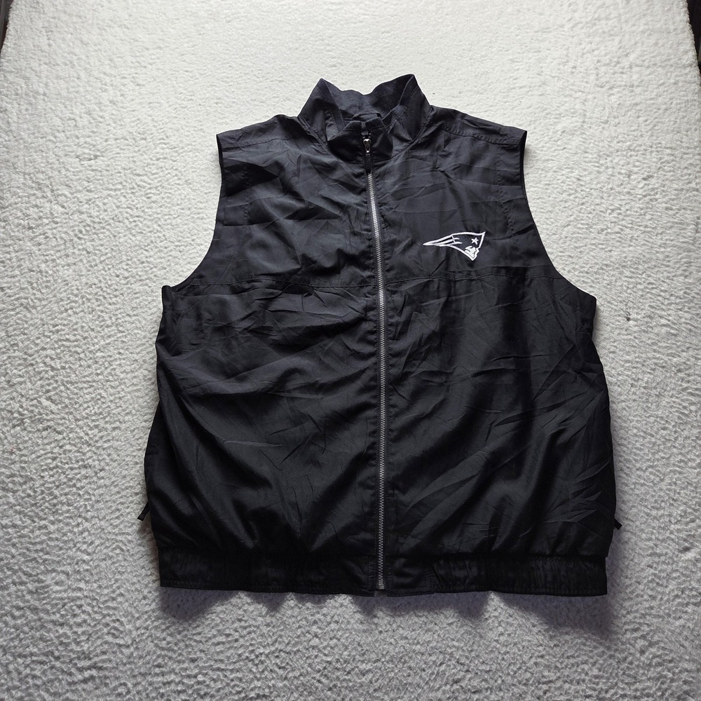 New England Patriots Jacket Mens 2XL Black NFL Football Harvard Square Vest